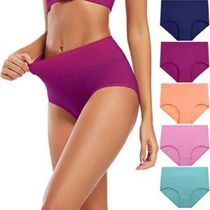 Molasus Women's Cotton Underwear High Waisted Full Coverage Ladies Panties